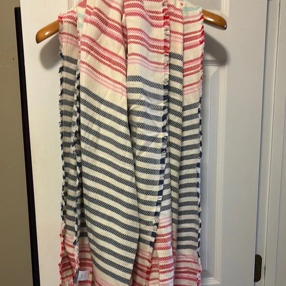 J. Jill Striped Scarf in Red, Blue, and White - Picture 1 of 4